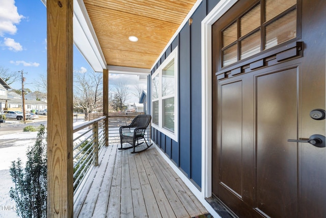 deck featuring covered porch