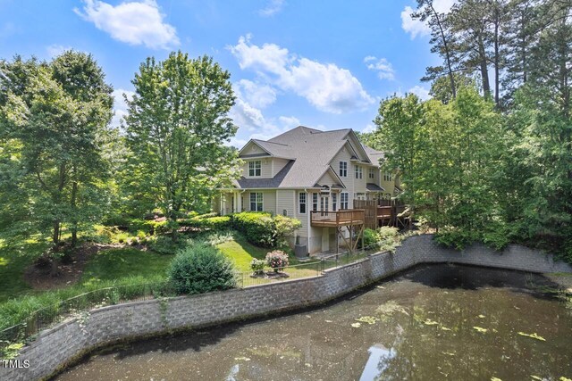 view of home's exterior with a deck
