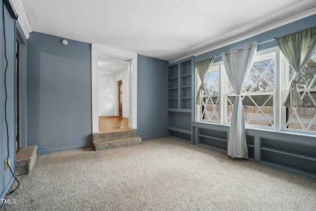 unfurnished living room with carpet floors