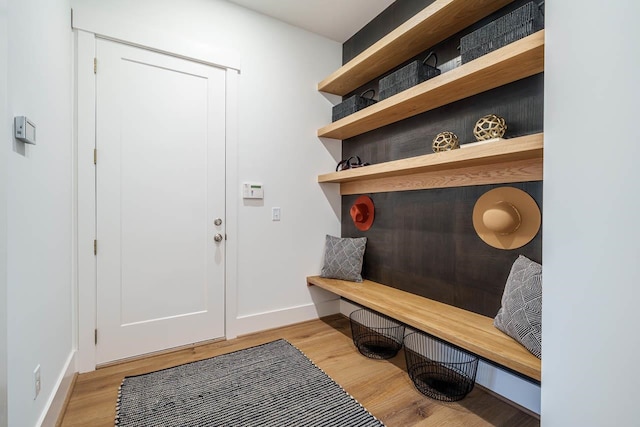 mudroom with light wood-type flooring