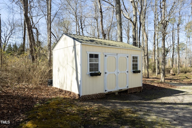 view of shed