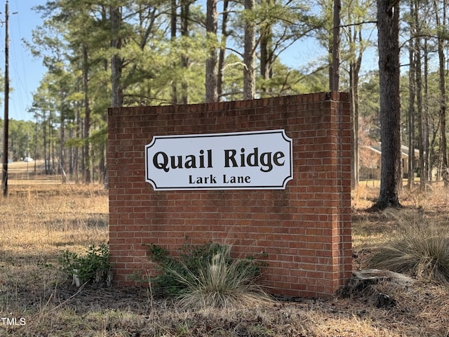 view of community sign