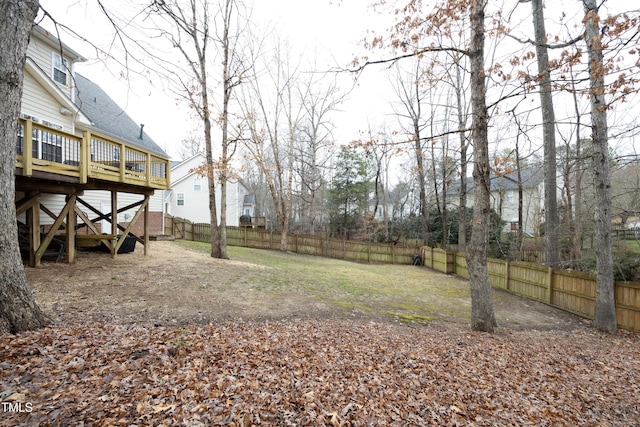 view of yard featuring a deck