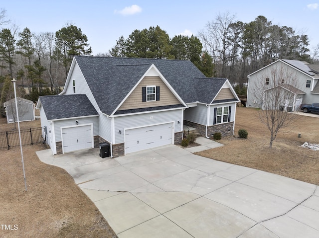 craftsman-style house featuring a garage