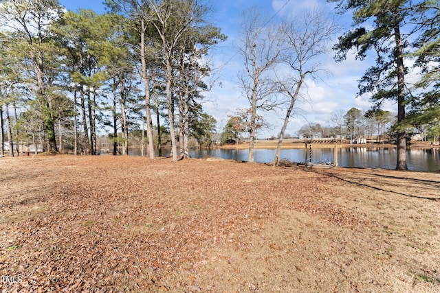 view of yard featuring a water view