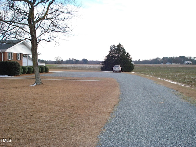 view of street with a rural view