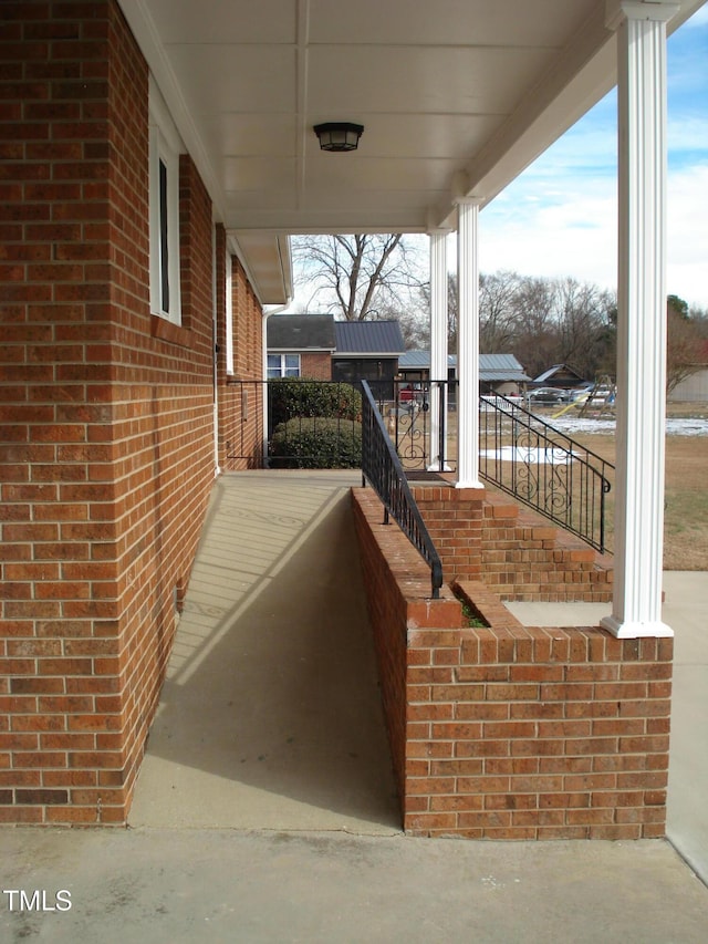 exterior space with a porch