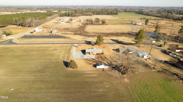 bird's eye view with a rural view and a water view