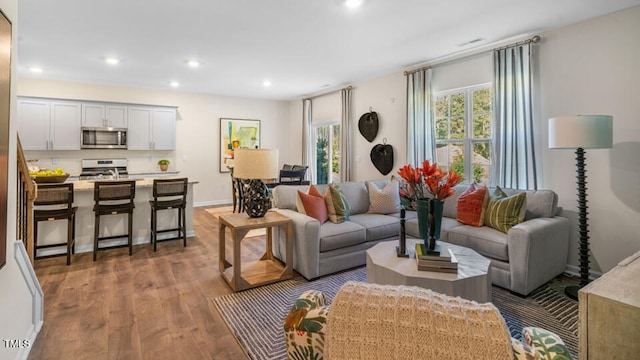 living room featuring hardwood / wood-style floors