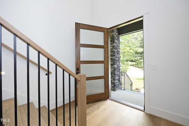 foyer featuring light hardwood / wood-style flooring