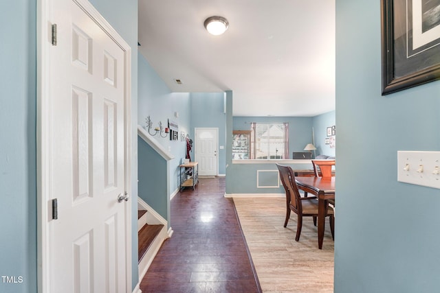 foyer featuring wood-type flooring