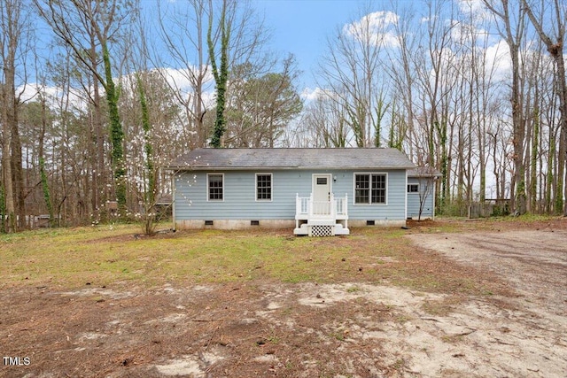 view of front of house with crawl space