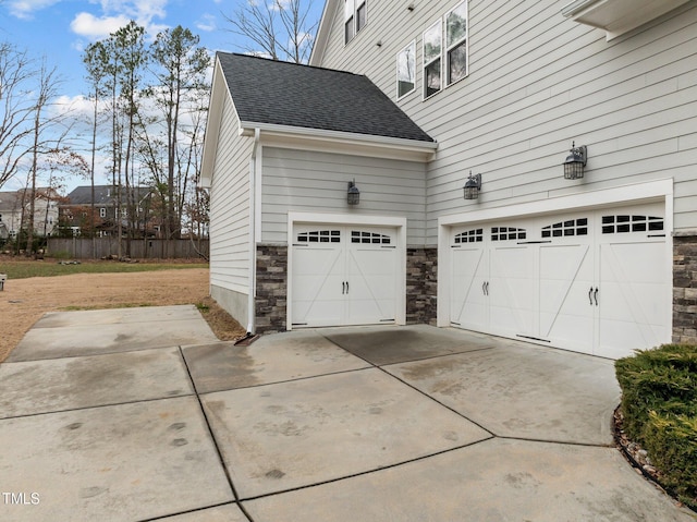 view of garage