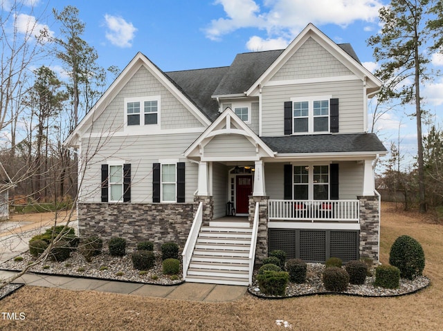 craftsman inspired home with covered porch