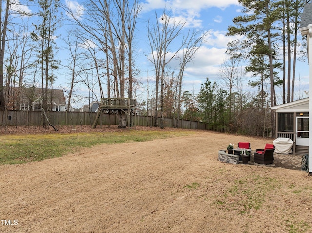 view of yard featuring a sunroom