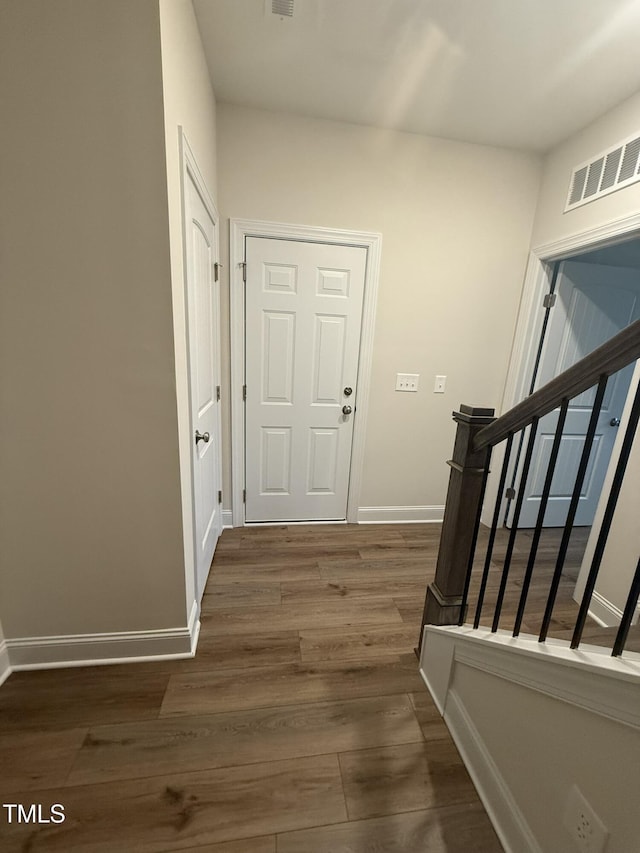 interior space featuring dark hardwood / wood-style flooring