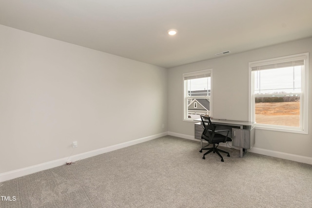 view of carpeted office