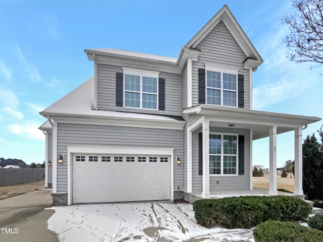 view of front of property featuring a garage