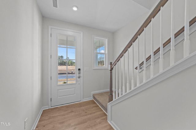 foyer featuring light hardwood / wood-style flooring