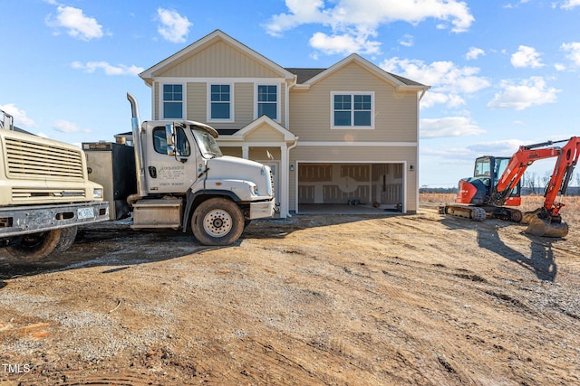 view of front facade featuring a garage