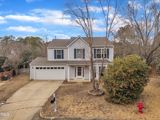 view of property with a garage