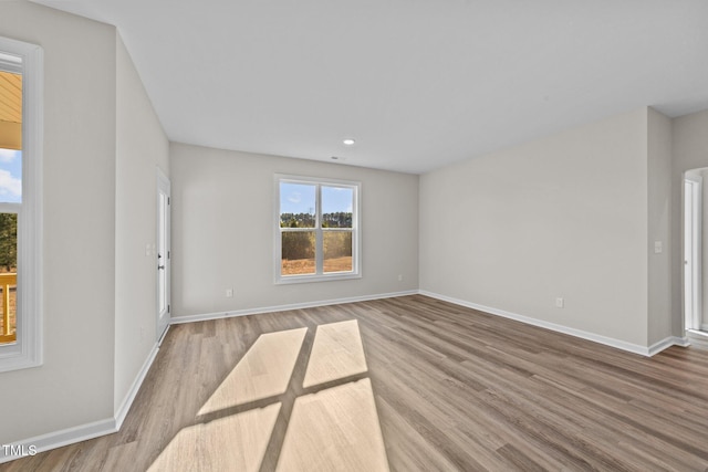 empty room featuring light hardwood / wood-style flooring