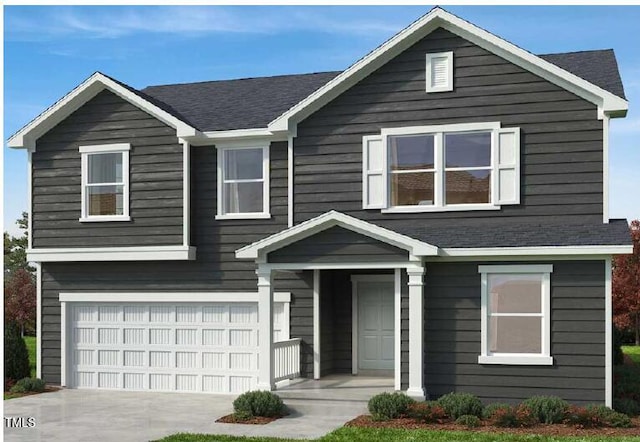 view of front of house with a garage