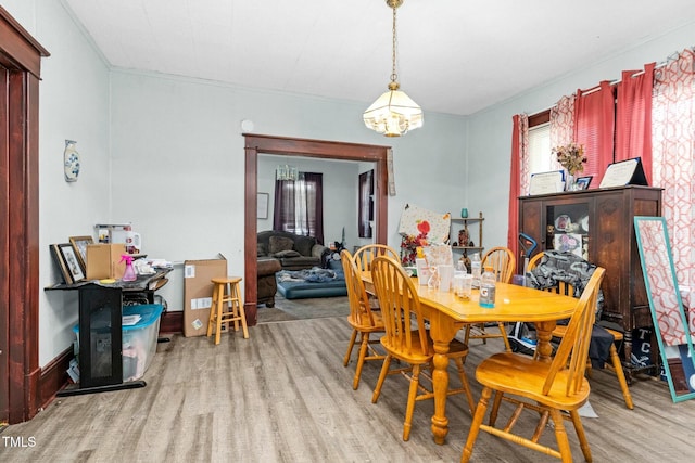 1026 Nashville Rd, Rocky Mount, NC 27803 - dining area featuring a notable chandelier and light wood-type flooring