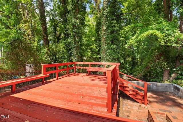 view of wooden deck