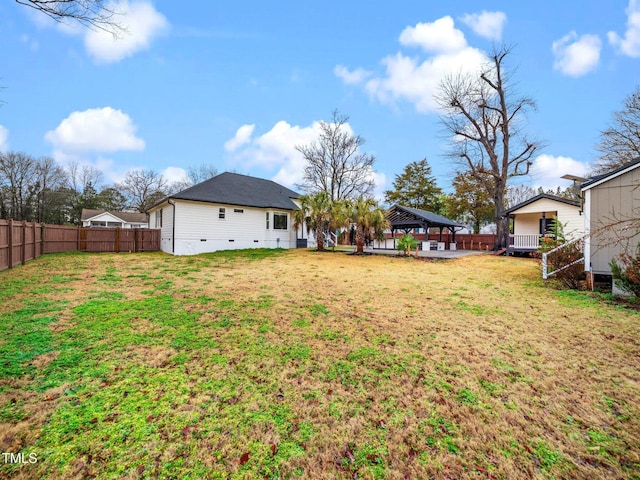 view of yard with a gazebo