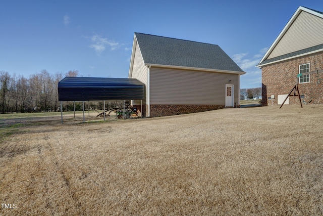 exterior space with a carport