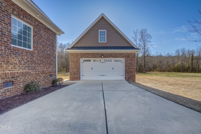 view of home's exterior with a garage