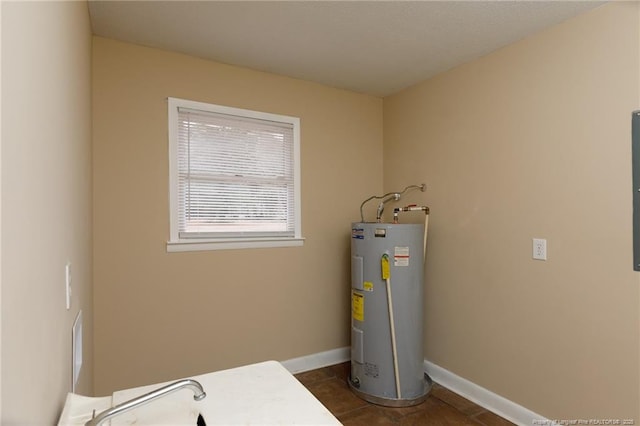 utility room with water heater