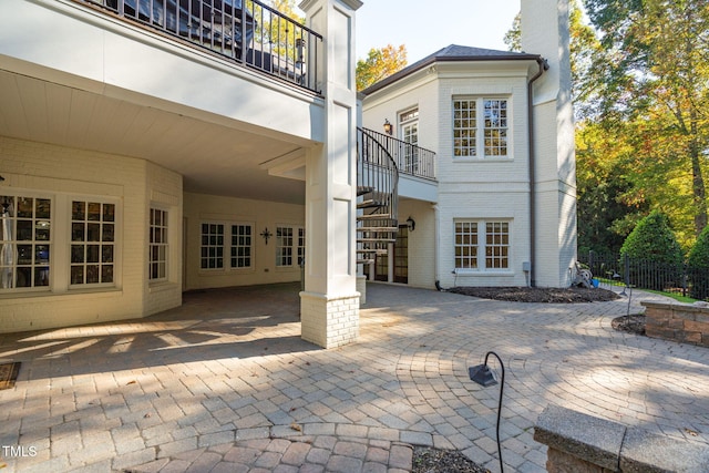 exterior space with a balcony