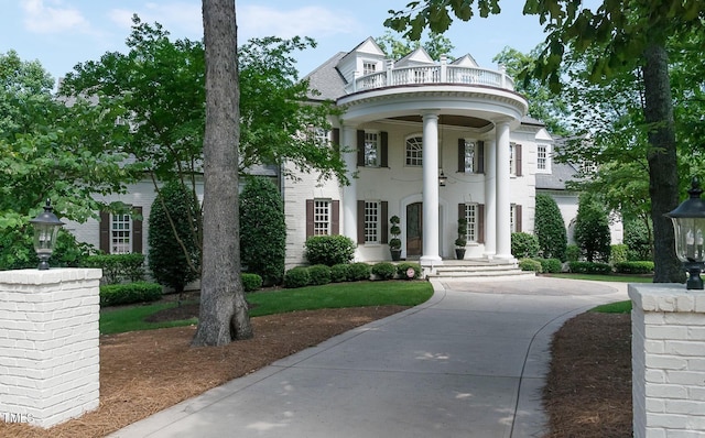 view of neoclassical home