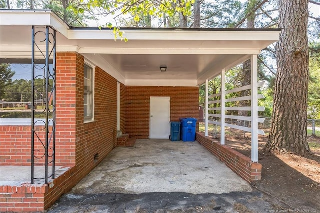 view of patio featuring a carport