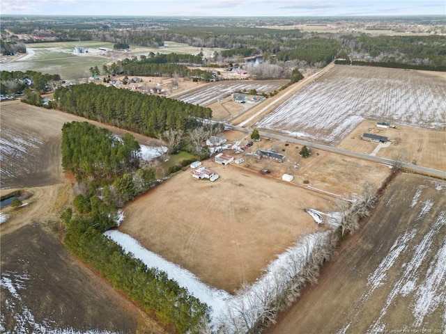 bird's eye view with a rural view and a water view