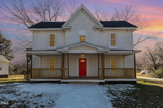 view of front of house with covered porch