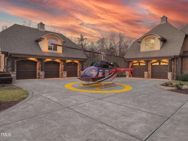 exterior space featuring a garage