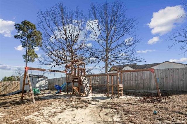 exterior space featuring a storage shed