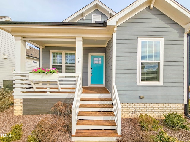 view of front of house featuring covered porch