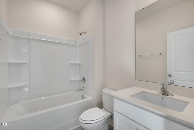 full bathroom with vanity, toilet, and shower / bathing tub combination