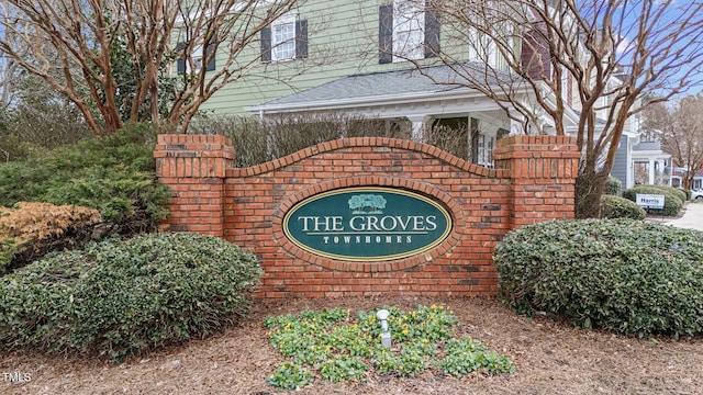 view of community sign