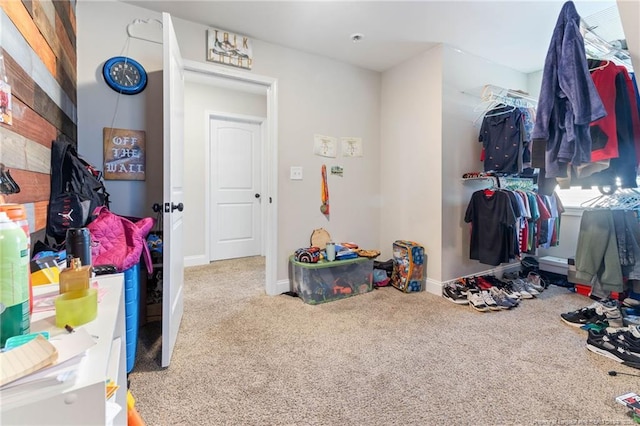 interior space featuring carpet floors