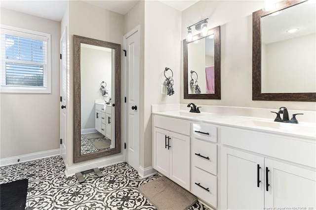 bathroom featuring vanity and tile patterned floors