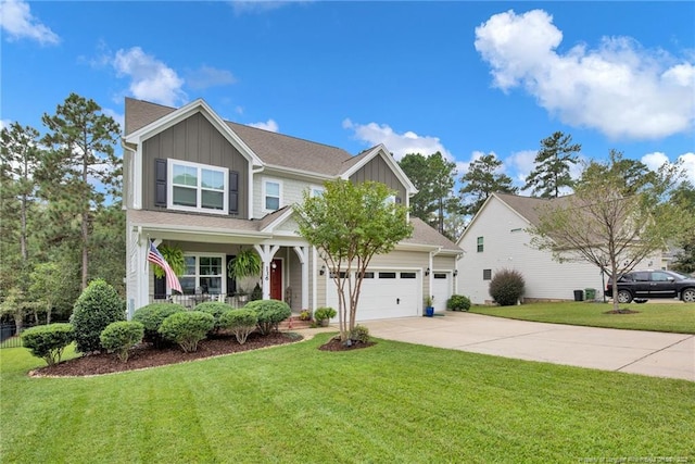 view of front of house featuring a front lawn and a porch