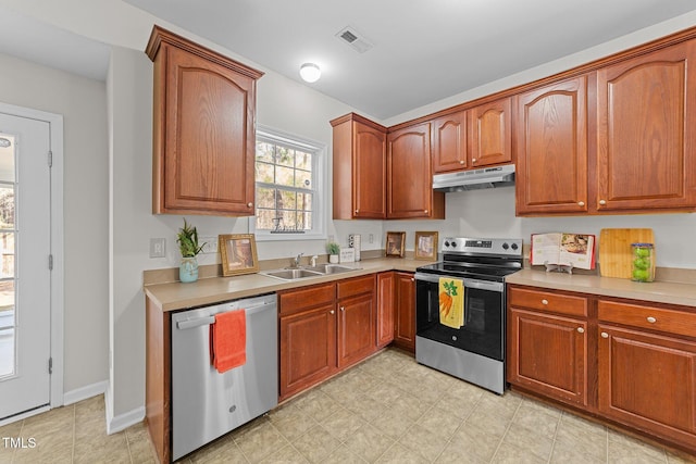 kitchen with stainless steel appliances and sink