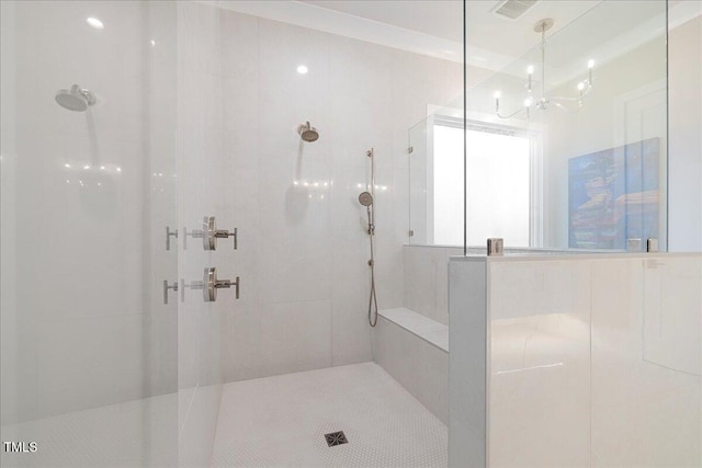 bathroom featuring an enclosed shower