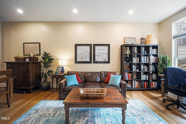 317 W Morgan St Unit 405, Raleigh, NC 27601 - living room featuring wood finished floors and recessed lighting