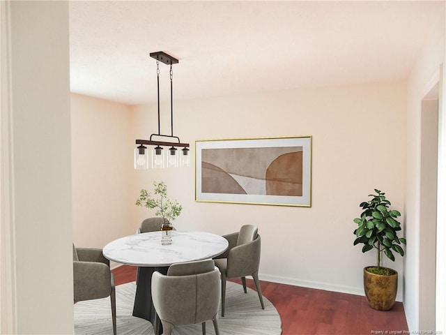 dining room with wood-type flooring